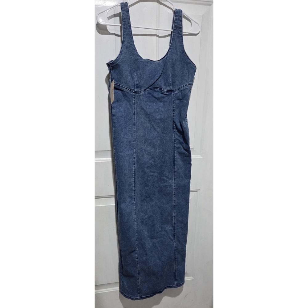 Love Cult Sleeveless Blue Denim Long Dress Women M-NWT